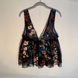 Ecote Floral Mesh Tank